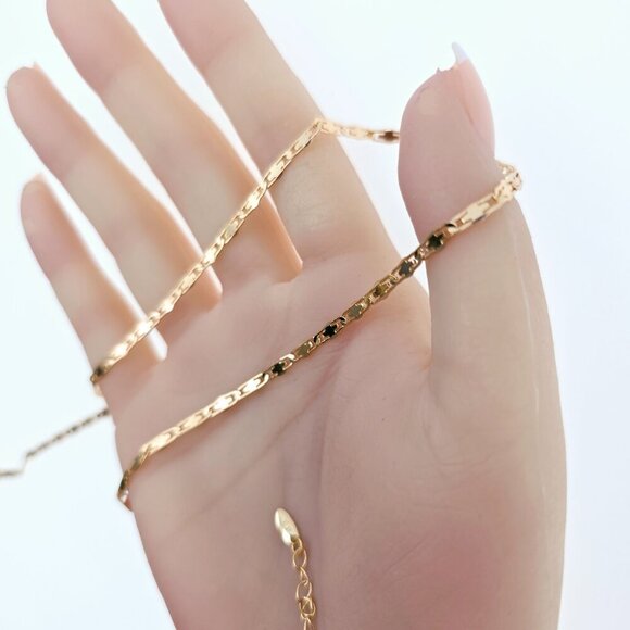 Rose Gold Flat Geometric Link Necklace for Women - 45+5cm Adjustable, XPNL0057 - Picture 12 of 12